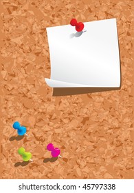 Corkboard, paper and pins