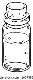 Corked Bottle Illustration - Vector Outline 