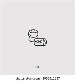 corks icon vector isolated on white background