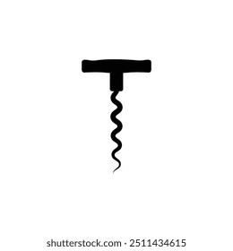 Corkscrew black and white flat vector icon design. Corkscrew symbol and clip art