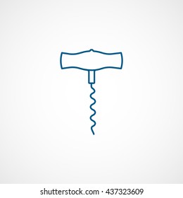 Corkscrew Blue Line Icon On White Background