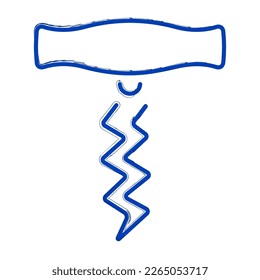 corkscrew brush on white background, vector illustration.