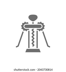 Corkscrew butterfly grey icon. Isolated on white background