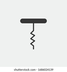 corkscrew champagne bottle opener vector icon