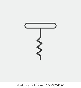 corkscrew champagne bottle opener vector icon