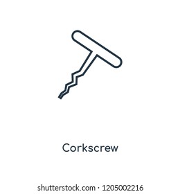 Corkscrew concept line icon. Linear Corkscrew concept outline symbol design. This simple element illustration can be used for web and mobile UI/UX.