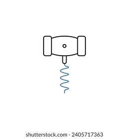 corkscrew concept line icon. Simple element illustration. corkscrew concept outline symbol design.