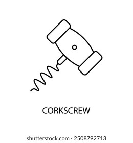 Icono de línea de concepto de sacacorchos. Ilustración de elemento simple. diseño de símbolo de contorno de concepto de sacacorchos.