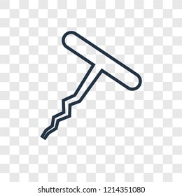 Corkscrew concept vector linear icon isolated on transparent background, Corkscrew concept transparency concept in outline style