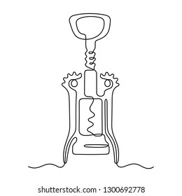 Corkscrew Continuous Line Vector Illustration