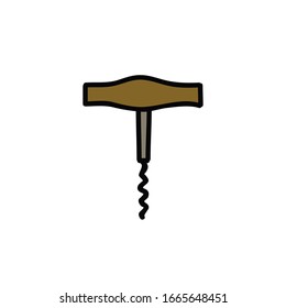 corkscrew doodle icon, vector illustration