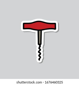 corkscrew doodle icon, vector illustration
