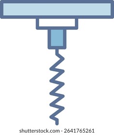 Corkscrew Filled Blue Tone Icon