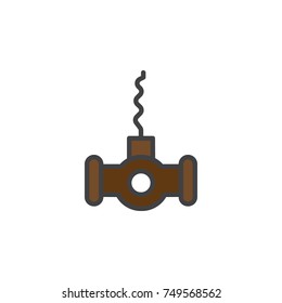 Corkscrew filled outline icon, line vector sign, linear colorful pictogram isolated on white. Symbol, logo illustration. Pixel perfect vector graphics