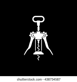 Corkscrew Flat Icon On Black Background