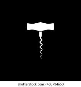 Corkscrew Flat Icon On Black Background