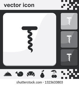 Corkscrew flat set of buttons vector icon.