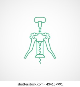 Corkscrew Green Icon On White Background