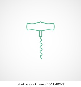 Corkscrew Green Icon On White Background