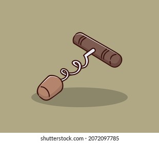 A corkscrew hand drawing illustration