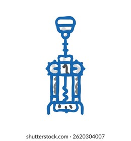 corkscrew hand wine doodle icon sketch vector. corkscrew hand wine sign. isolated symbol illustration