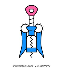corkscrew hand wine line icon vector. corkscrew hand wine sign. isolated symbol illustration