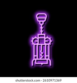 corkscrew hand wine neon light sign vector. corkscrew hand wine illustration