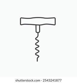 Corkscrew icon in black outlined and solid.