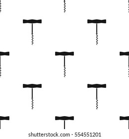 Corkscrew icon in black style isolated on white background. Kitchen pattern stock vector illustration.