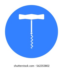 Corkscrew icon in black style isolated on white background. Kitchen symbol stock vector illustration.