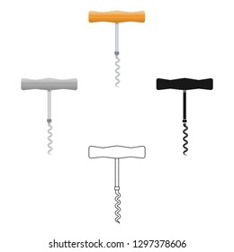 Corkscrew icon in cartoon style isolated on white background. Kitchen symbol stock vector illustration.