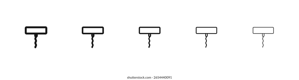 Icono de sacacorchos ilustración plana conjunto logo