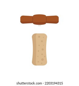 Corkscrew icon. Flat illustration of corkscrew vector icon isolated on white background
