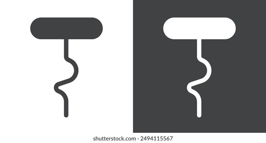 Corkscrew icon Flat set in black and white color outline vector