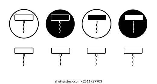 Corkscrew icon Flat simple outline set