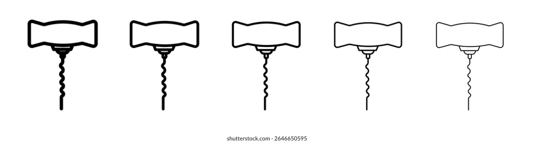 corkscrew icon flat simple outline logo