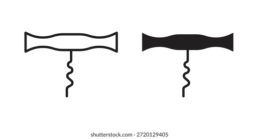 Ilustración de icono de sacacorchos, Vector de línea delgada, signo de Diseño web,