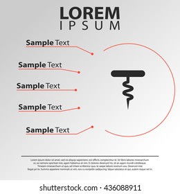 corkscrew icon. corkscrew infographics template