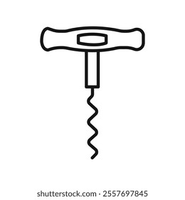 Corkscrew icon Isolated flat vector in outline