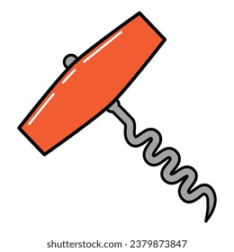 Corkscrew icon isolated on a white background.