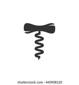 Corkscrew icon isolated on a white background. Logo silhouette design template. Simple symbol concept in flat style. Abstract sign, pictogram for web, mobile and infographics - stock vector