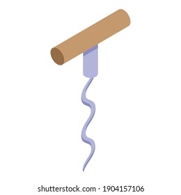 Corkscrew icon. Isometric of corkscrew vector icon for web design isolated on white background