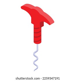 Vector isométrico del icono de Corkbolt. Bebida de vino. Barra de alimentos