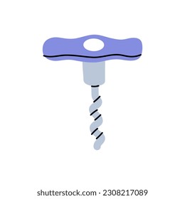 Corkscrew icon. Kitchen tools silhouette. Vector illustration.