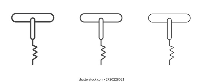 Icono de sacacorchos en estilo doodle de arte de línea. Signo de contorno de trazo editable, eps 10