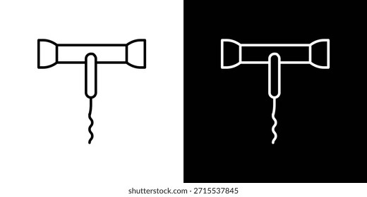 Icono de sacacorchos en diseño de línea. Iconos de trazo editables.