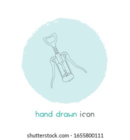 Corkscrew icon line element. Vector illustration of corkscrew icon line isolated on clean background for your web mobile app logo design.