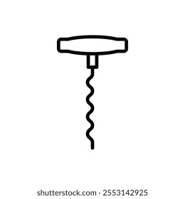 Korkenzieher-Symbol lineares Logo einzeln