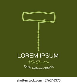 corkscrew icon, logo, emblem. Contour Design.