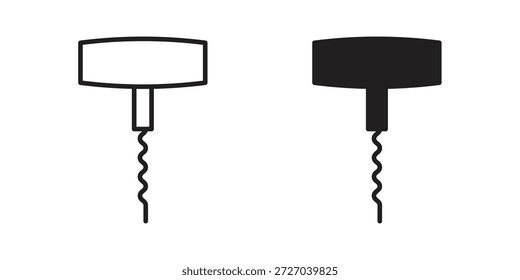 Icono de sacacorchos sobre fondo blanco. Icono de Vector de acciones